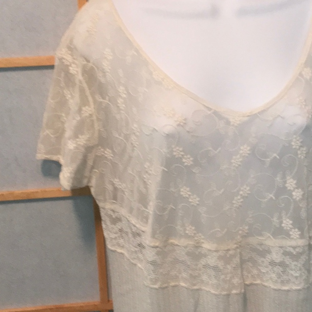 Free People lace & knit ivory top - Picture 4 of 8
